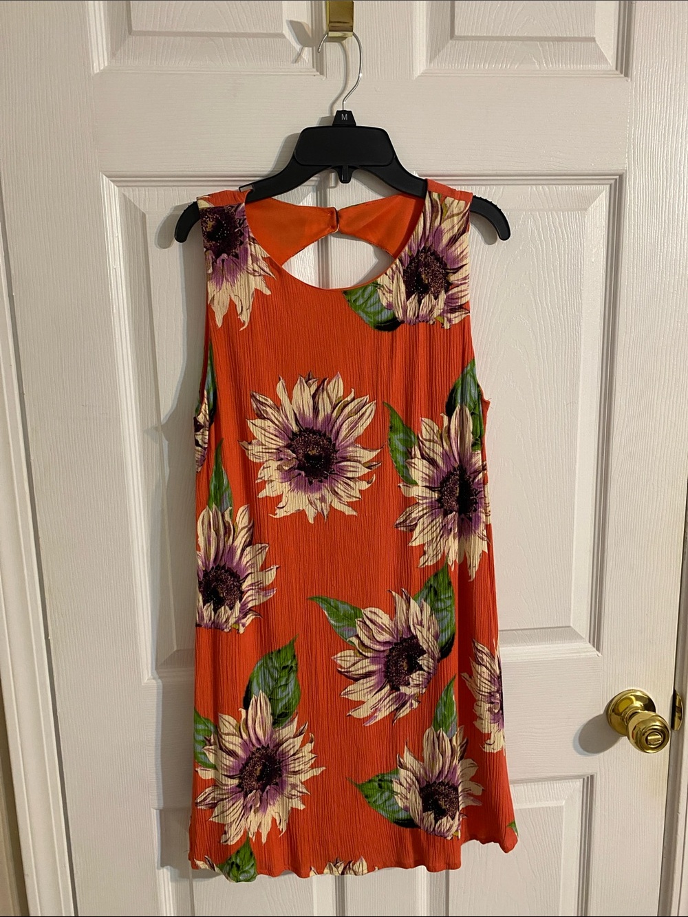 Staccato Orange Sunflower Print Sleeveless Dress